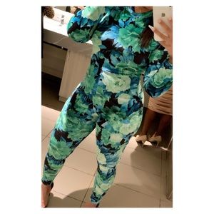 Floral Velvet Jumpsuit